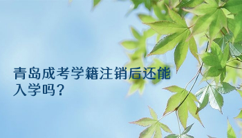 青島成考學籍注銷后還能入學嗎